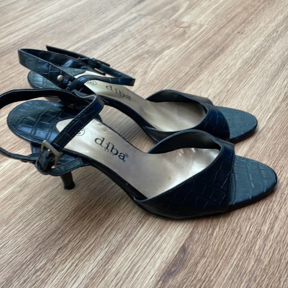 Diba Black Open Toed Shoes Size 8.5
